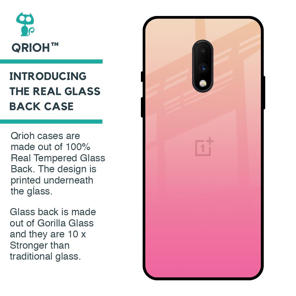 Pastel Pink Gradient Glass Case For OnePlus 7