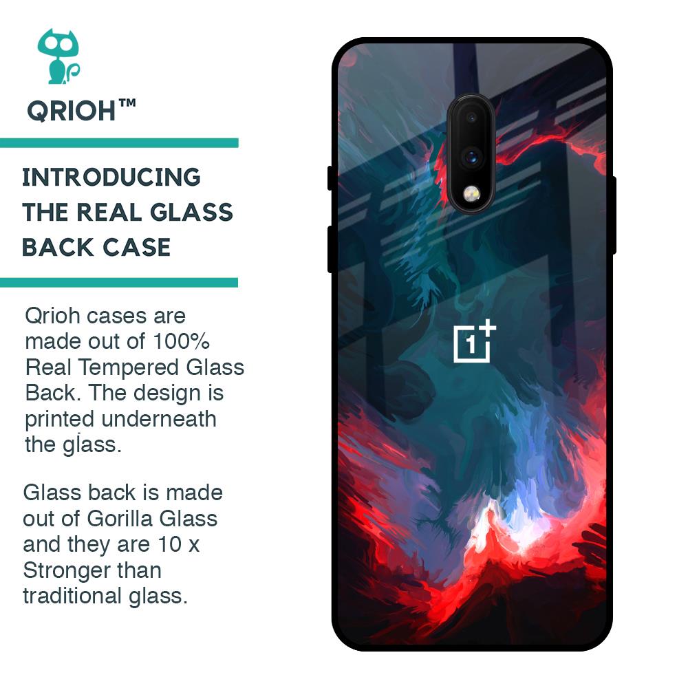 Brush Art Glass Case For OnePlus 7