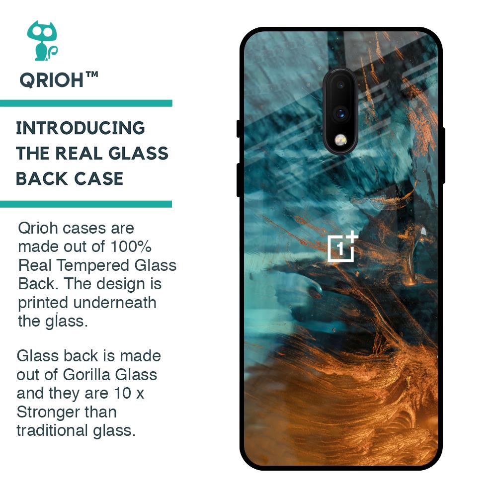 Golden Splash Glass Case for OnePlus 7