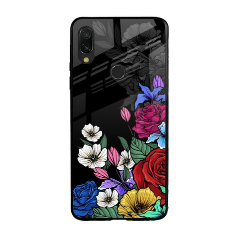 Rose Flower Bunch Art Xiaomi Redmi Note 7S Glass Back Cover Online