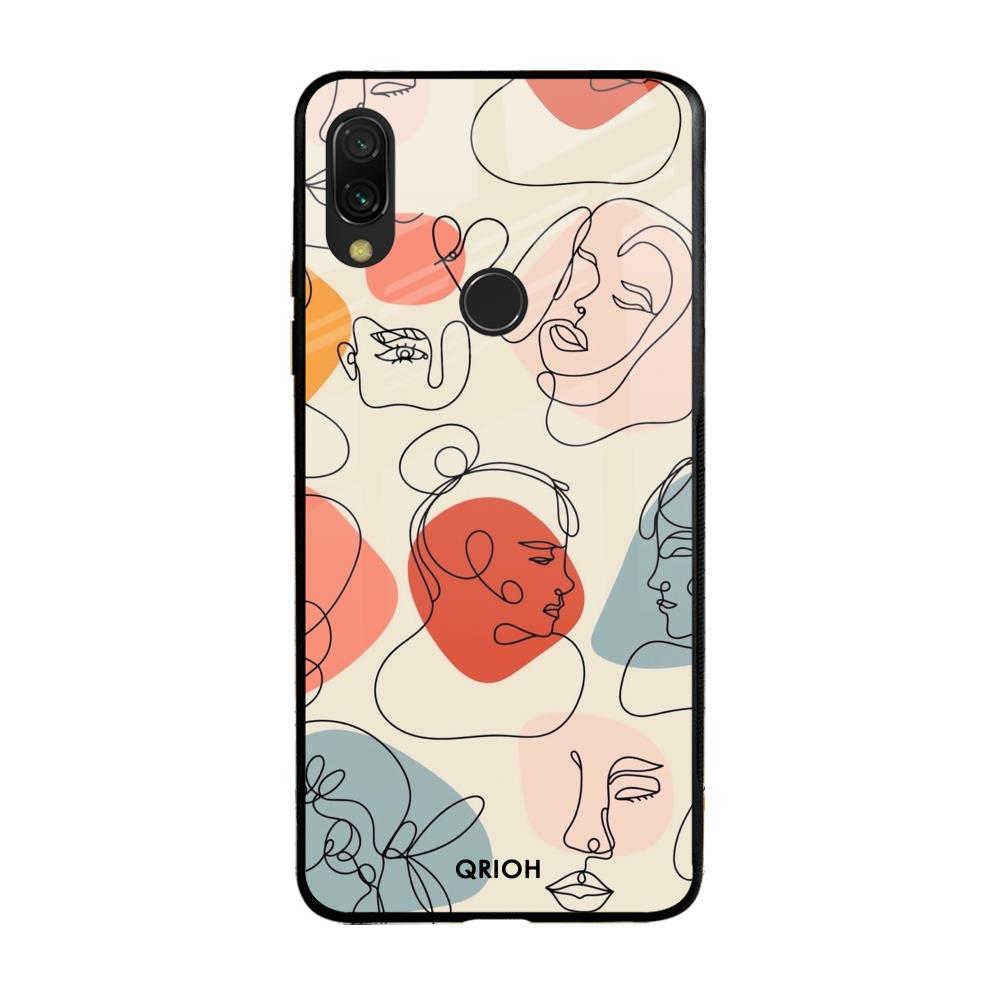 Abstract Faces Mi Redmi Note 7S Glass Cases & Covers Online