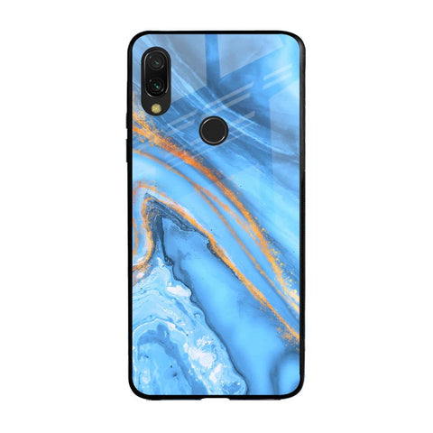Vibrant Blue Marble Xiaomi Redmi Note 7S Glass Back Cover Online