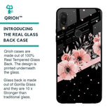 Floral Black Band Glass Case For Xiaomi Redmi Note 7S