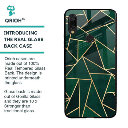 Abstract Green Glass Case For Xiaomi Redmi Note 7S