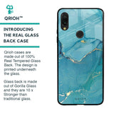 Blue Golden Glitter Glass Case for Xiaomi Redmi Note 7S