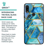 Turquoise Geometrical Marble Glass Case for Xiaomi Redmi Note 7S