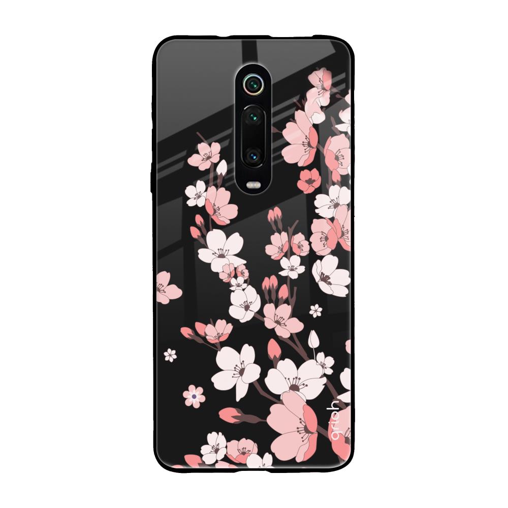 Black Cherry Blossom Xiaomi Redmi K20 Glass Back Cover Online