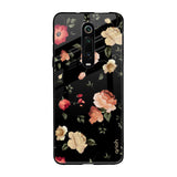 Black Spring Floral Xiaomi Redmi K20 Glass Back Cover Online