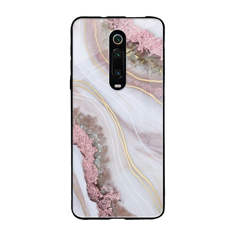 Pink & Gold Gllitter Marble Xiaomi Redmi K20 Glass Back Cover Online
