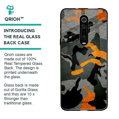 Camouflage Orange Glass Case For Xiaomi Redmi K20