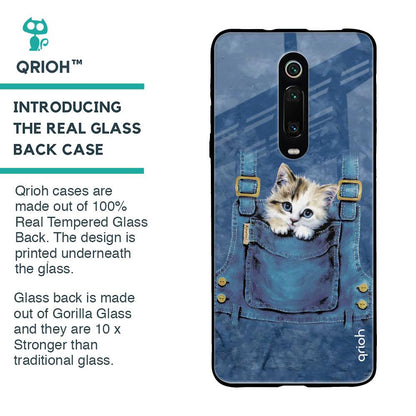 Kitty In Pocket Glass Case For Xiaomi Redmi K20