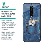Kitty In Pocket Glass Case For Xiaomi Redmi K20