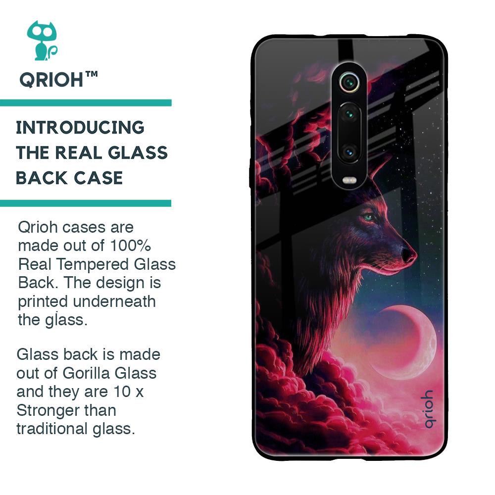 Moon Wolf Glass Case for Xiaomi Redmi K20