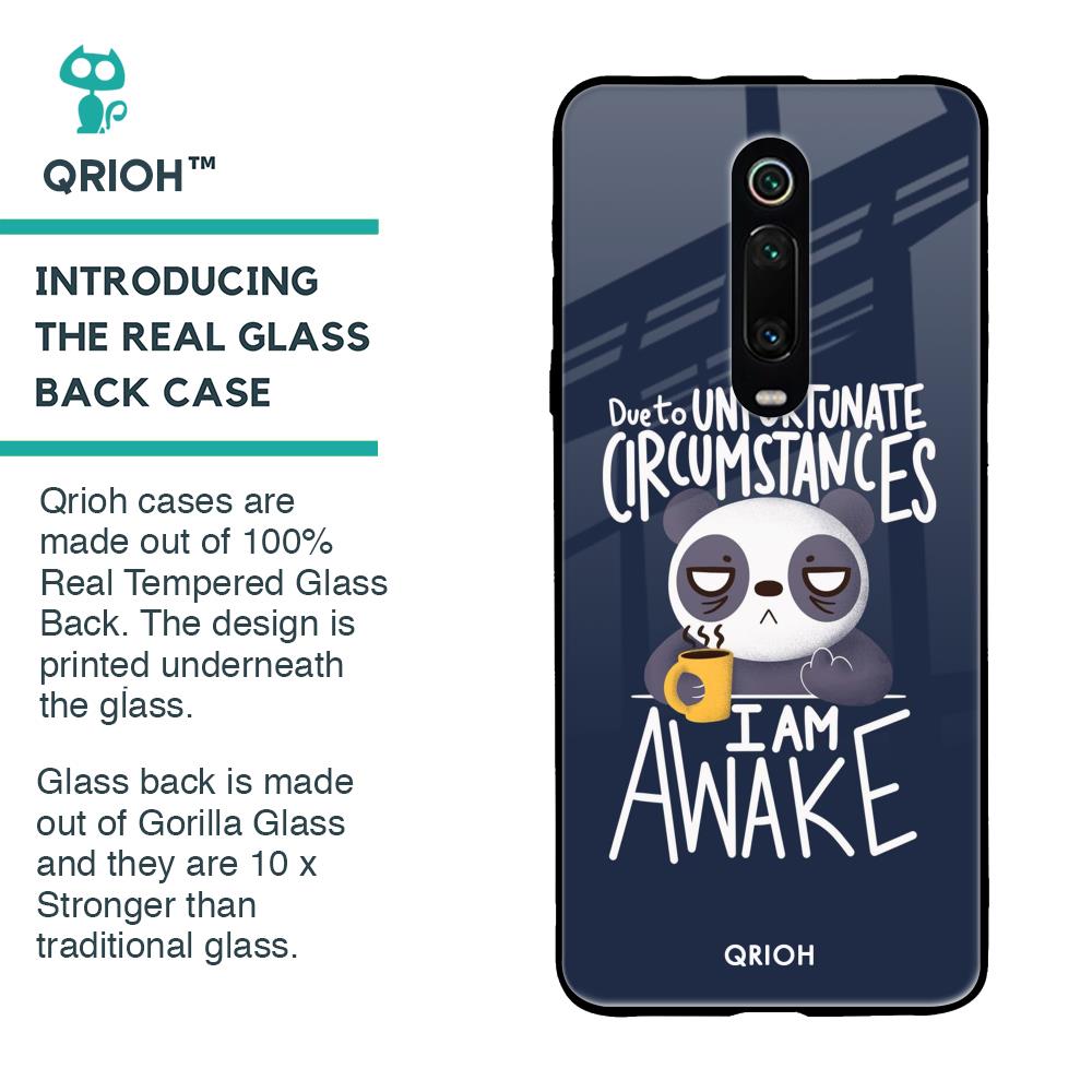 Struggling Panda Glass Case for Xiaomi Redmi K20
