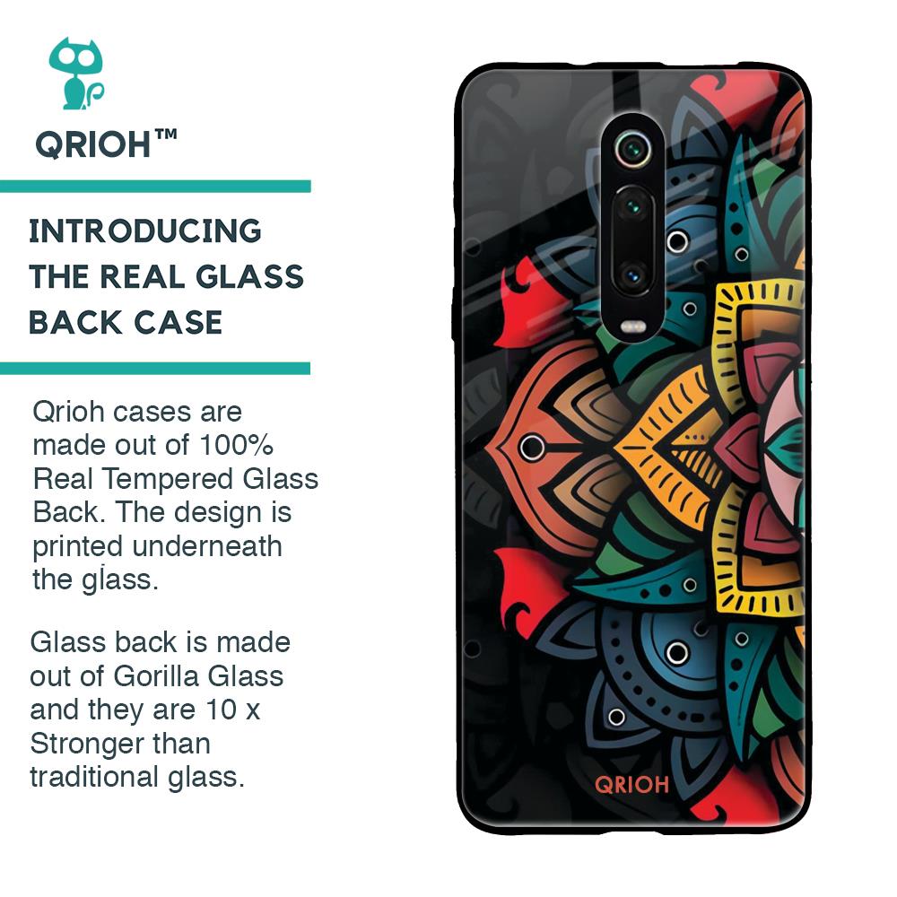 Retro Gorgeous Flower Glass Case for Xiaomi Redmi K20