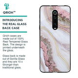 Pink & Gold Gllitter Marble Glass Case for Xiaomi Redmi K20