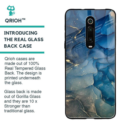 Blue Cool Marble Glass Case for Xiaomi Redmi K20