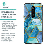 Turquoise Geometrical Marble Glass Case for Xiaomi Redmi K20