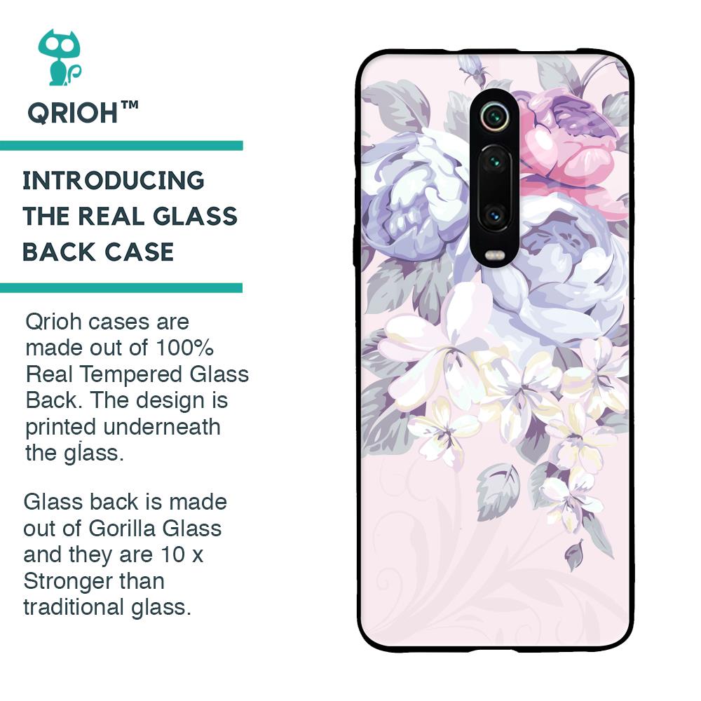 Elegant Floral Glass case for Xiaomi Redmi K20