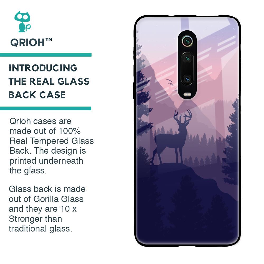 Deer In Night Glass Case For Xiaomi Redmi K20