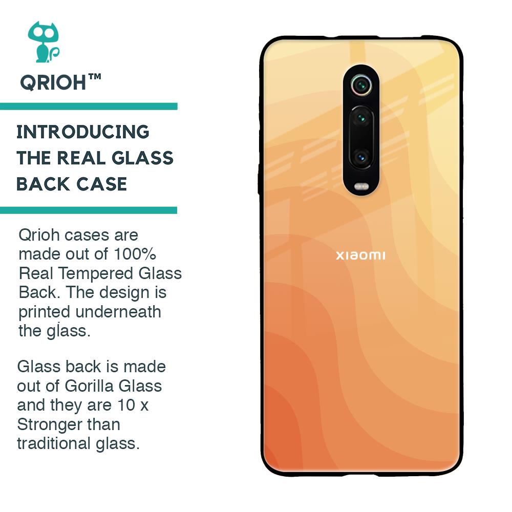 Orange Curve Pattern Glass Case for Xiaomi Redmi K20