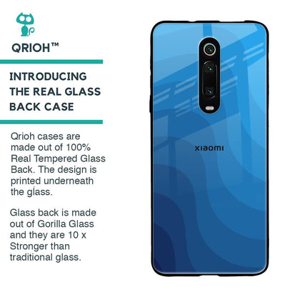 Blue Wave Abstract Glass Case for Xiaomi Redmi K20