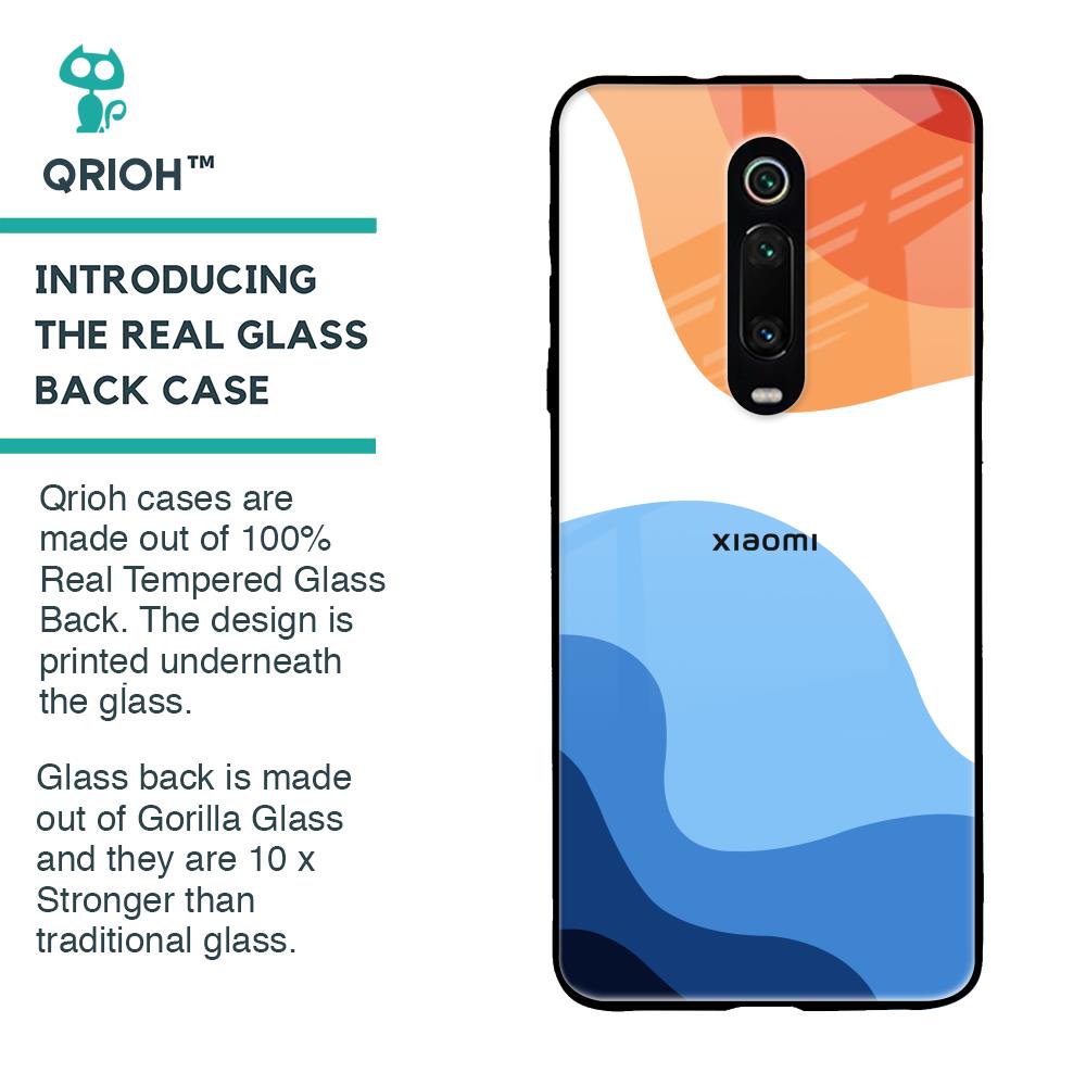 Wavy Color Pattern Glass Case for Xiaomi Redmi K20