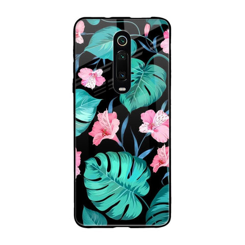 Tropical Leaves & Pink Flowers Xiaomi Redmi K20 Pro Glass Back Cover Online