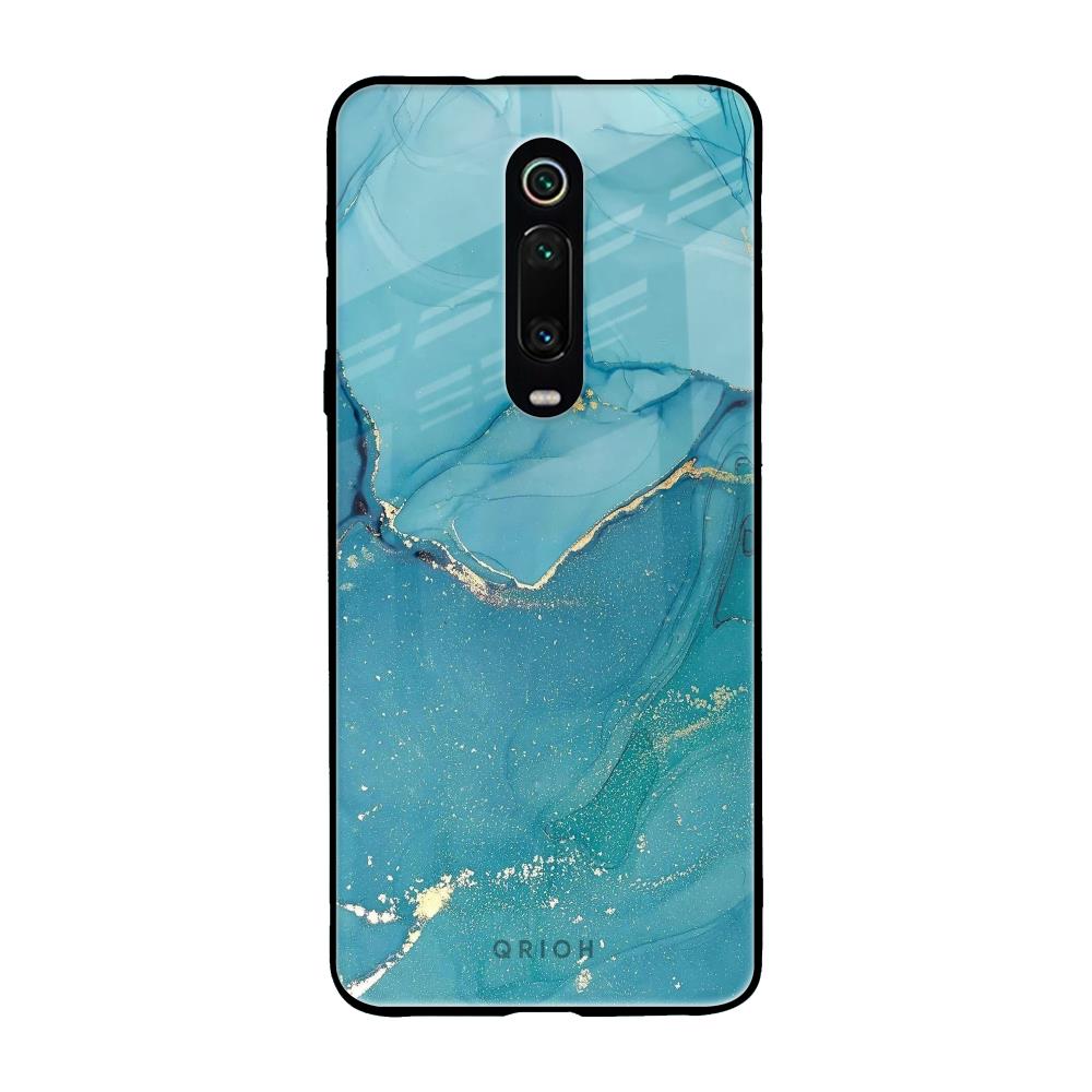 Blue Golden Glitter Xiaomi Redmi K20 Pro Glass Back Cover Online