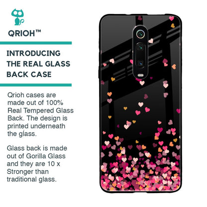 Heart Rain Fall Glass Case For Xiaomi Redmi K20 Pro