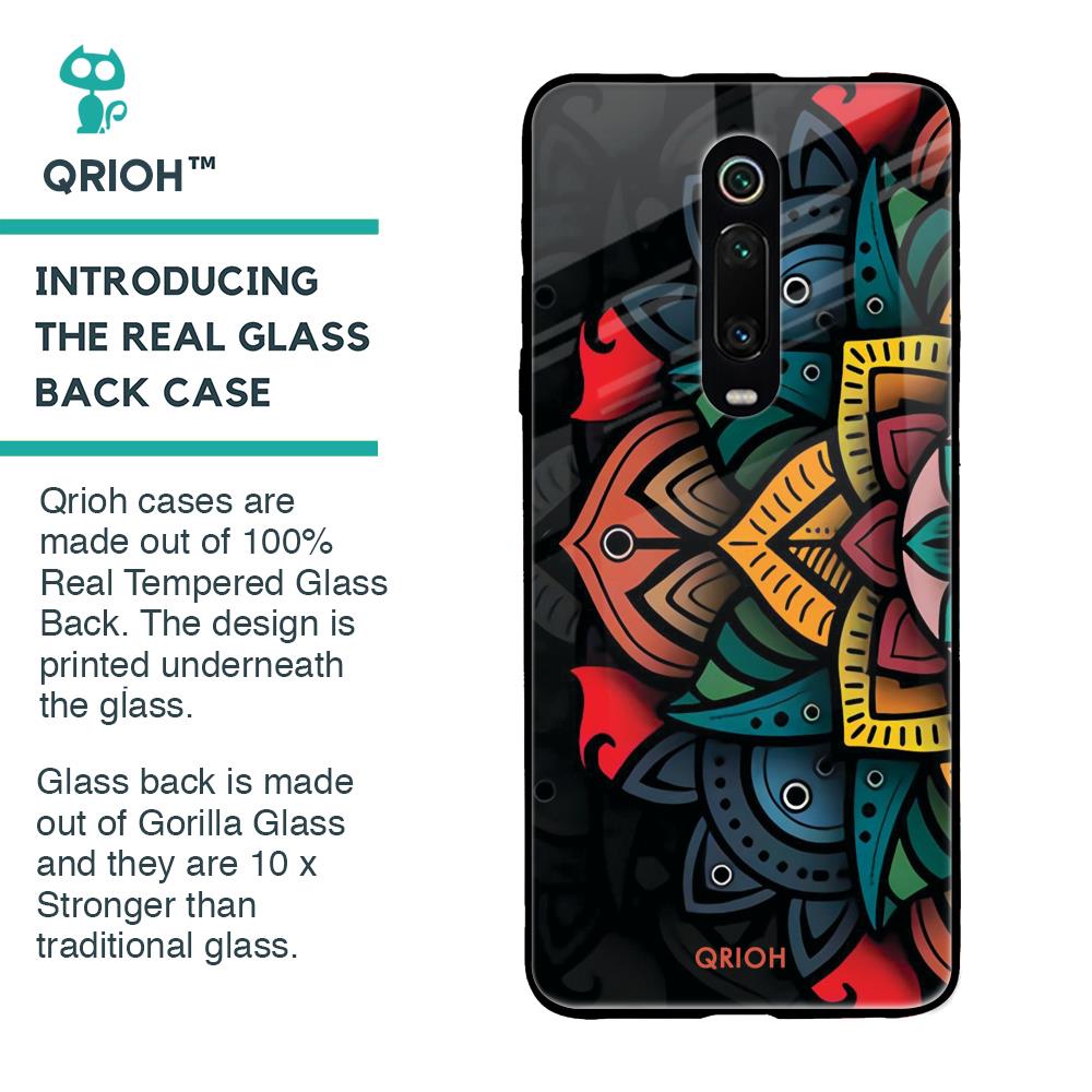 Retro Gorgeous Flower Glass Case for Xiaomi Redmi K20 Pro