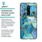 Turquoise Geometrical Marble Glass Case for Xiaomi Redmi K20 Pro