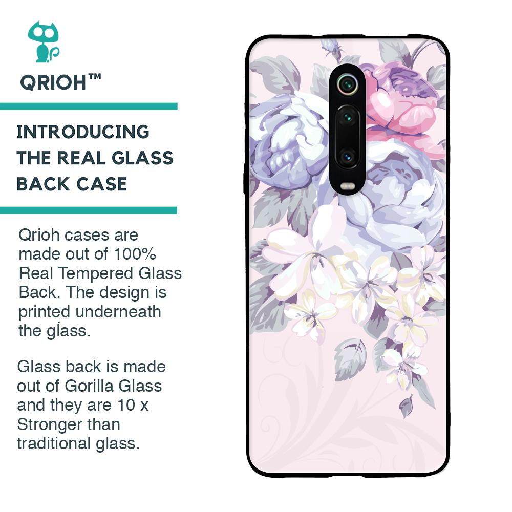 Elegant Floral Glass case for Xiaomi Redmi K20 Pro