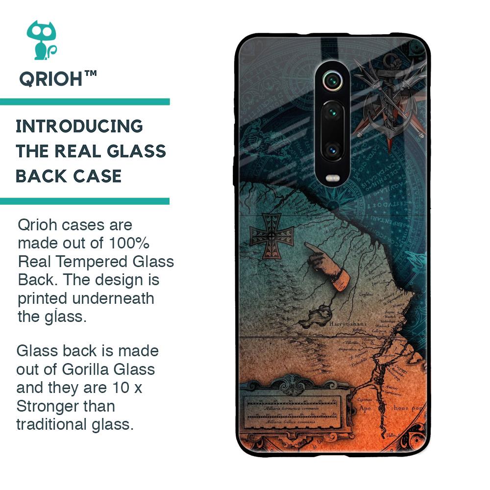 Geographical Map Glass Case for Xiaomi Redmi K20 Pro