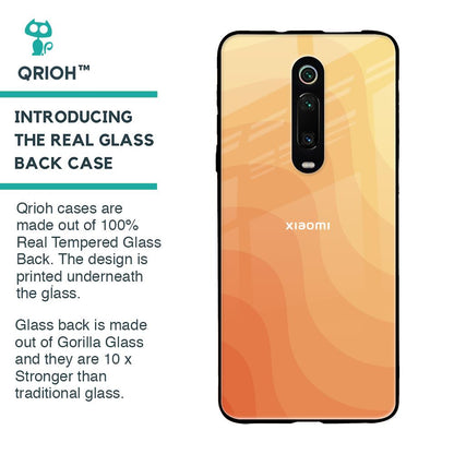 Orange Curve Pattern Glass Case for Xiaomi Redmi K20 Pro