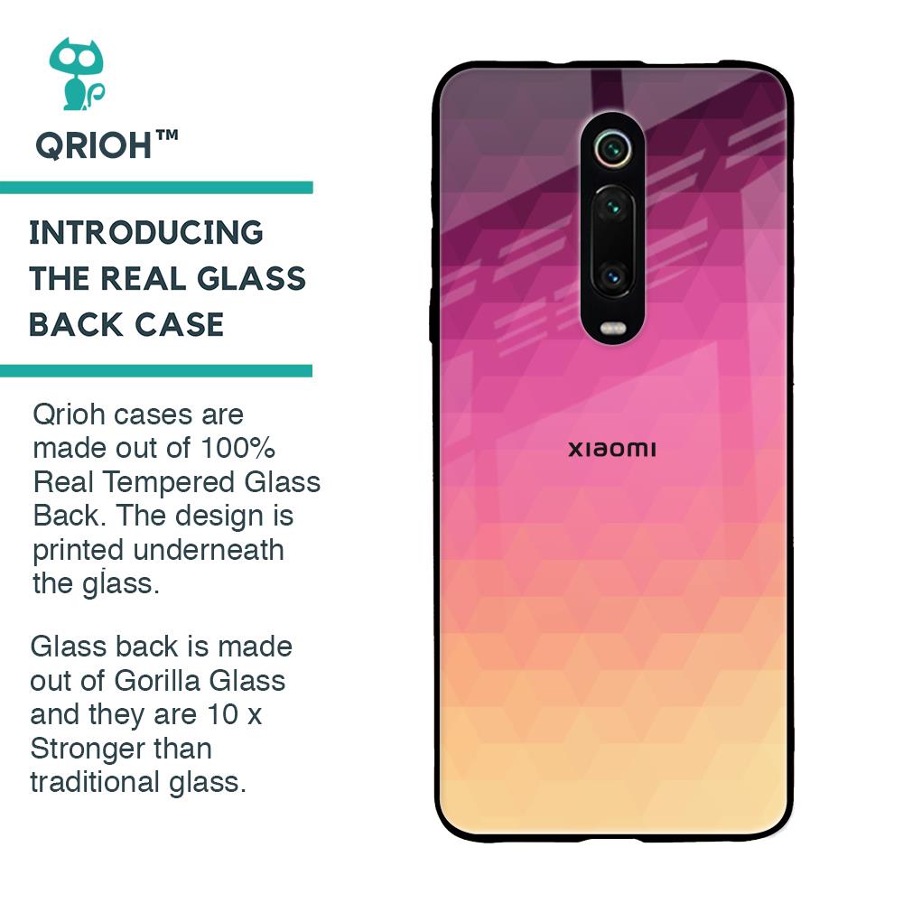 Geometric Pink Diamond Glass Case for Xiaomi Redmi K20 Pro