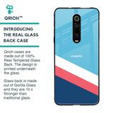 Pink & White Stripes Glass Case For Xiaomi Redmi K20 Pro