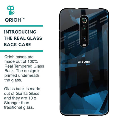 Polygonal Blue Box Glass Case For Xiaomi Redmi K20 Pro