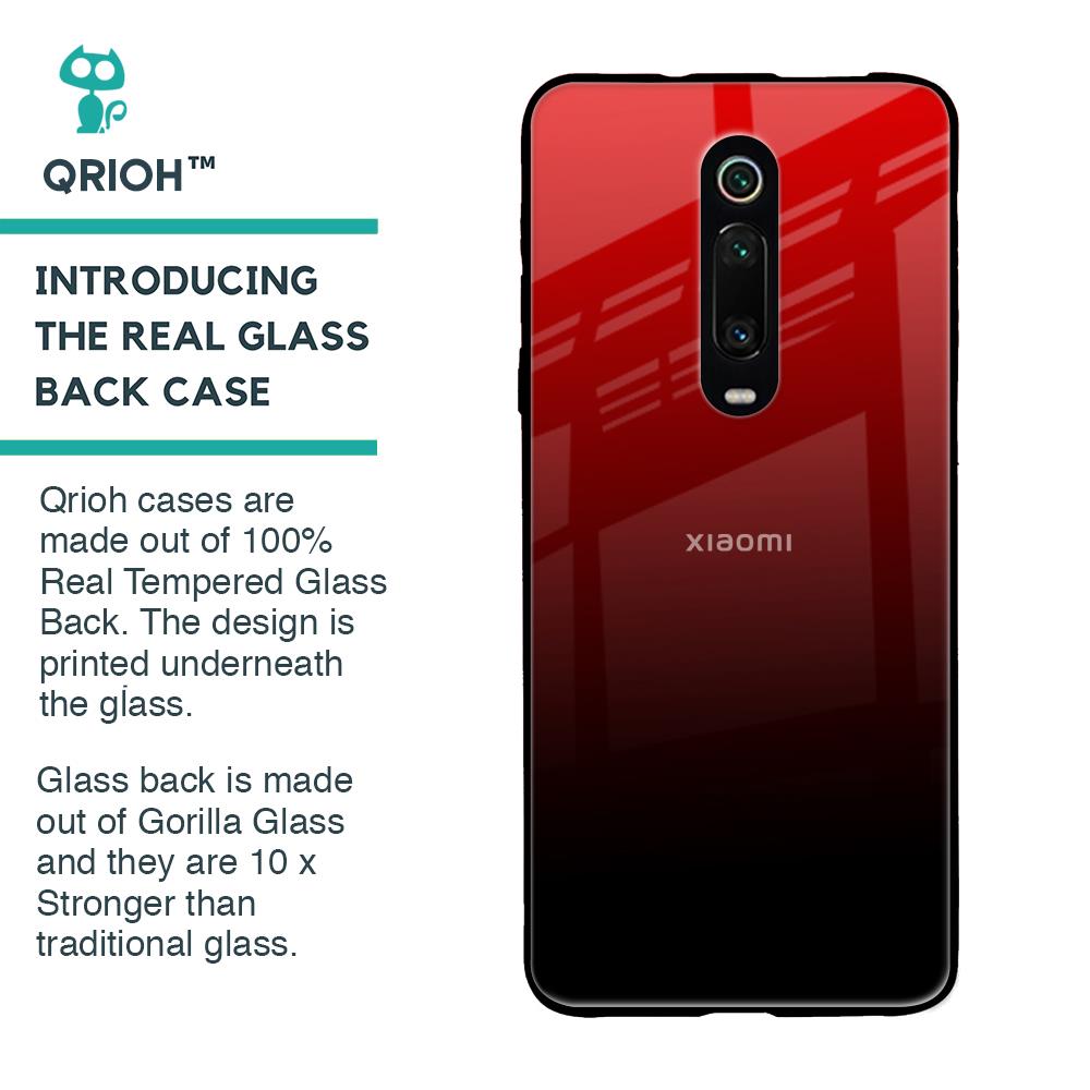 Maroon Faded Glass Case for Xiaomi Redmi K20 Pro