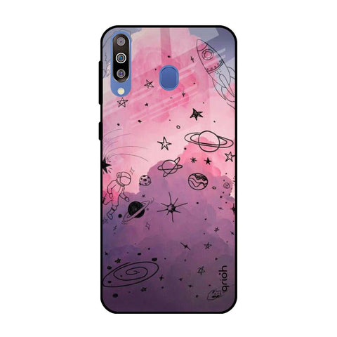 Space Doodles Samsung Galaxy M40 Glass Back Cover Online