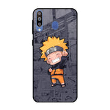 Orange Chubby Samsung Galaxy M40 Glass Back Cover Online