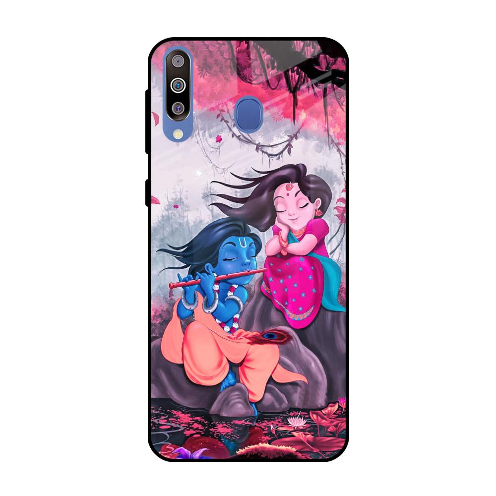 Radha Krishna Art Samsung Galaxy M40 Glass Back Cover Online