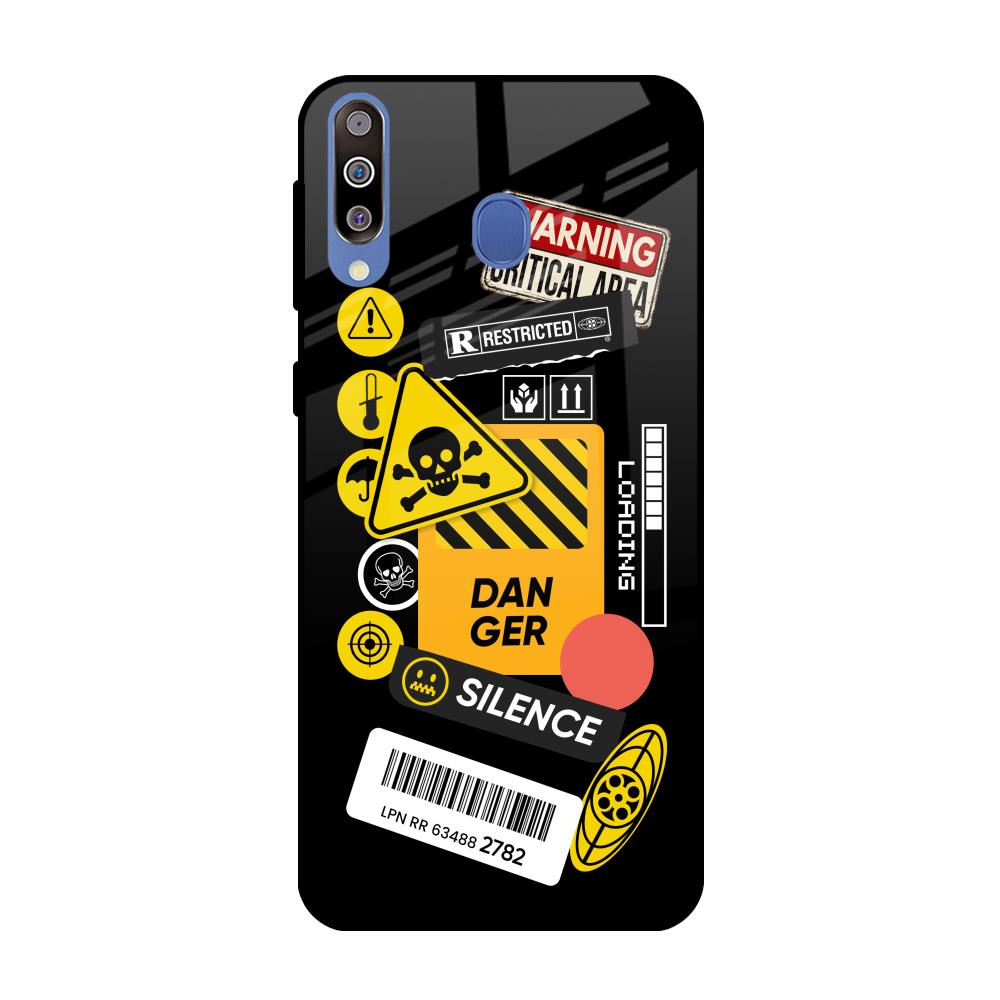 Danger Signs Samsung Galaxy M40 Glass Back Cover Online