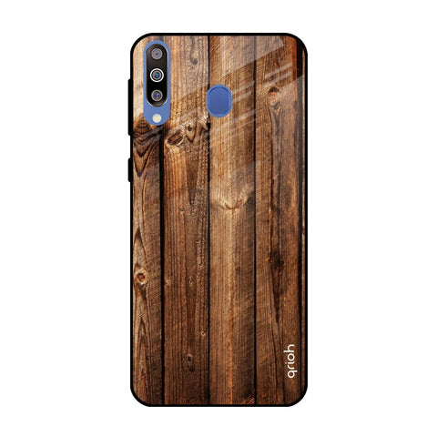Timber Printed Samsung Galaxy M40 Glass Back Cover Online
