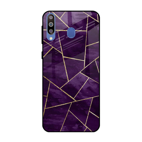 Geometric Purple Samsung Galaxy M40 Glass Back Cover Online
