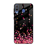 Heart Rain Fall Samsung Galaxy M40 Glass Back Cover Online
