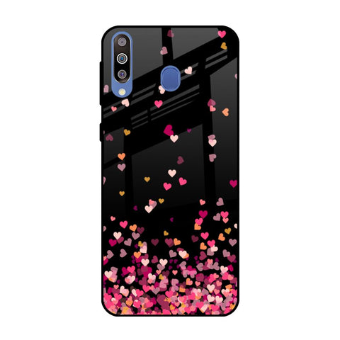 Heart Rain Fall Samsung Galaxy M40 Glass Back Cover Online