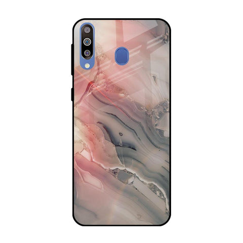Pink And Grey Marble Samsung Galaxy M40 Glass Back Cover Online