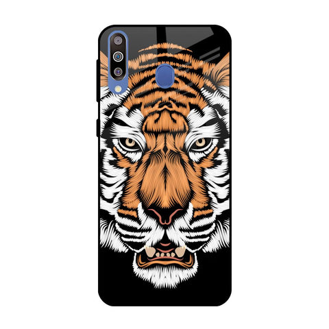 Angry Tiger Samsung Galaxy M40 Glass Back Cover Online