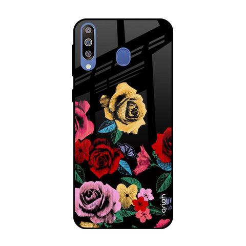 Floral Decorative Samsung Galaxy M40 Glass Back Cover Online